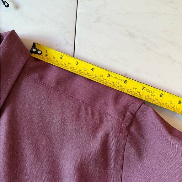 WOOL & PRINCE Men’s XL Merino Wool Button Down Shirt in Burgundy Oxford slim fit - Picture 16 of 16